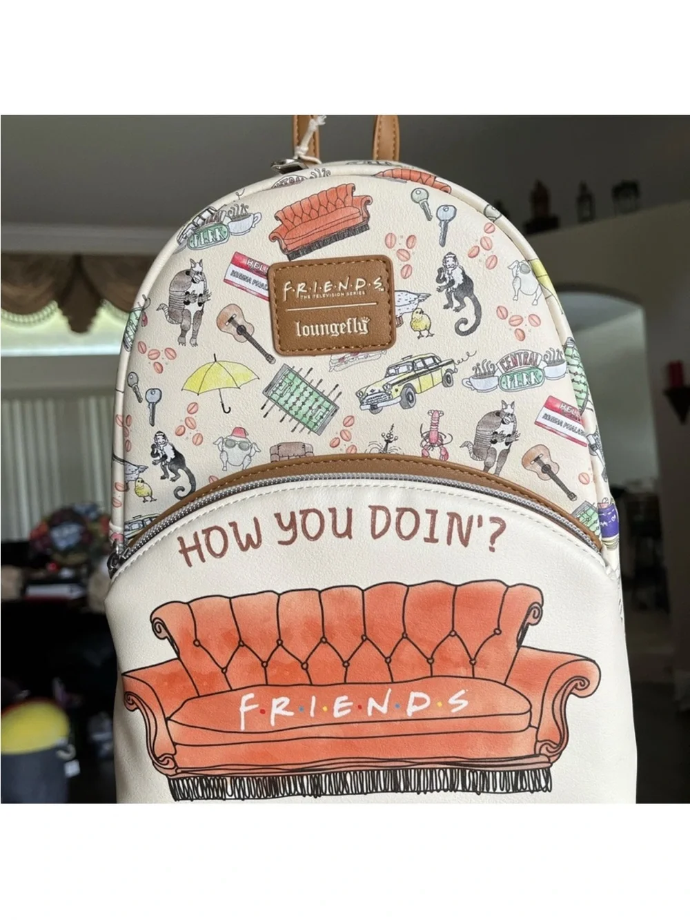 Loungefly Friends Cream and Orange Friends Backpack